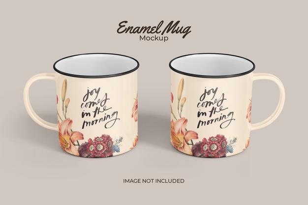 Classic Enamel Mug Mockup Psd
