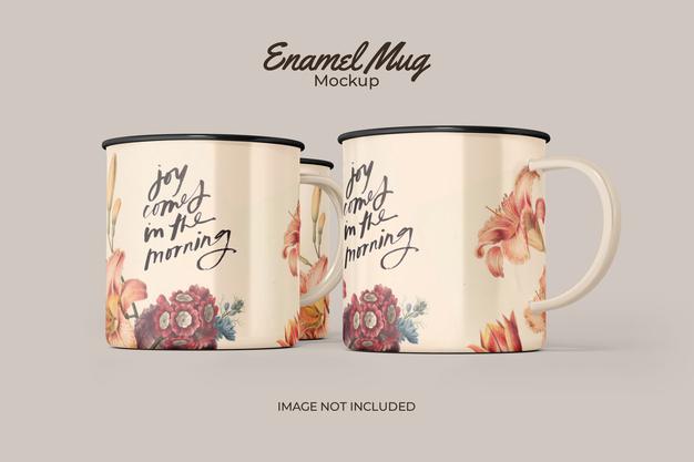 Classic Enamel Mug Mockup Psd