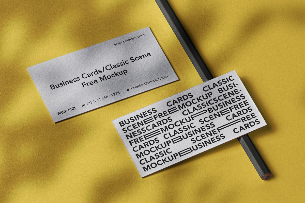 Classic Psd Business Card Mockup Scene