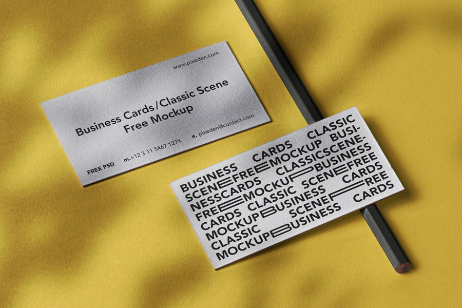 Classic Psd Business Card Mockup Scene