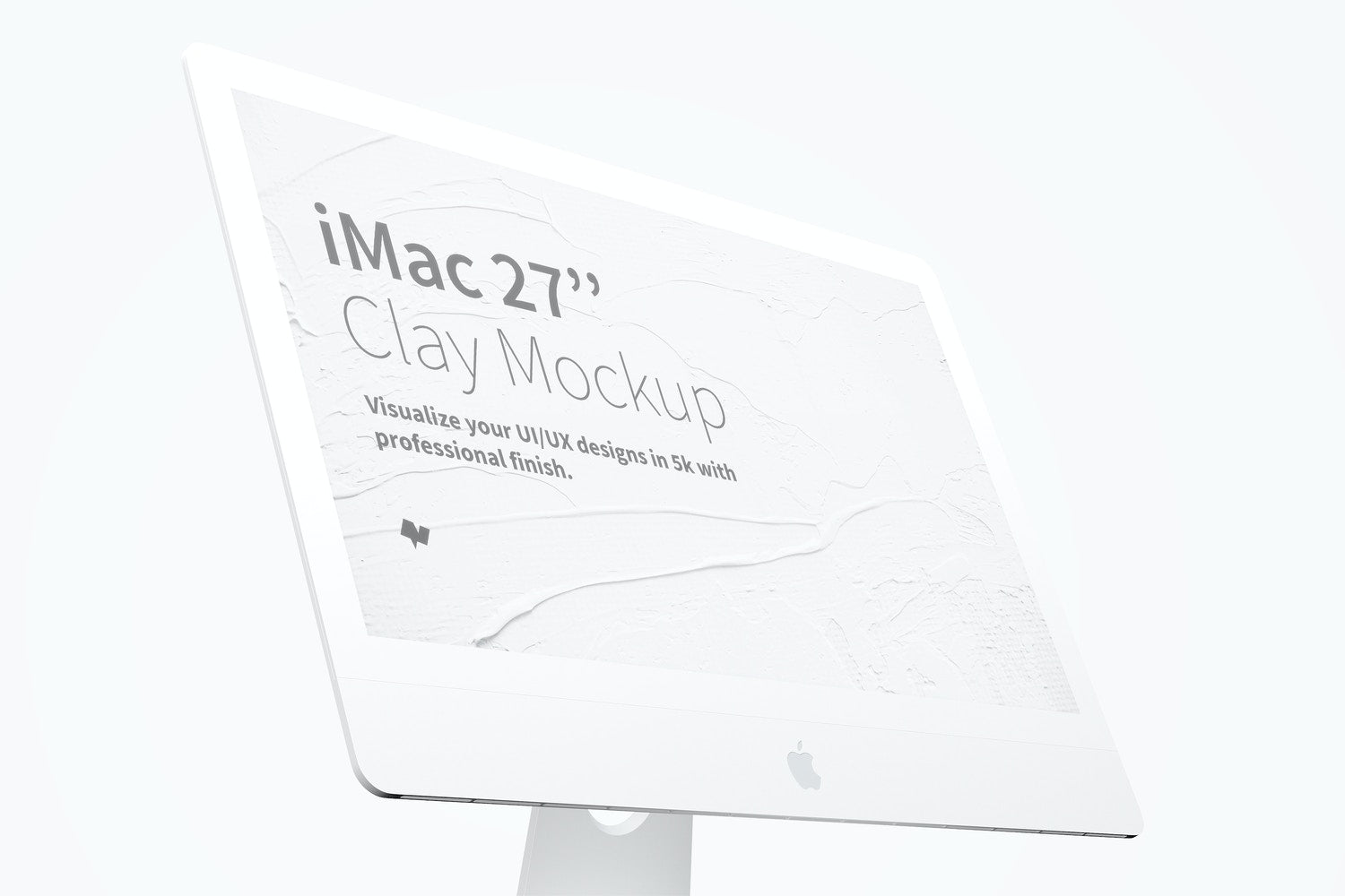 Clay Imac 27” Mockup, Display Close Up
