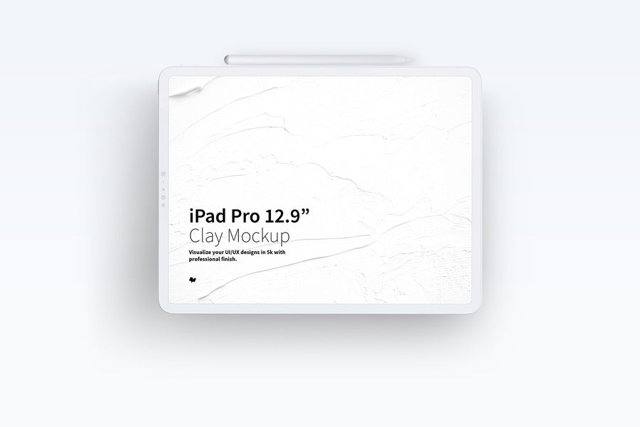 Clay Ipad Pro 12.9” Mockup, Landscape Front View