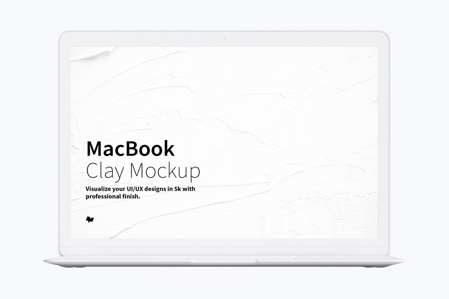 Clay Macbook Mockup, Front View