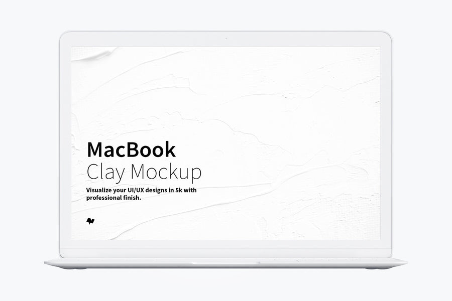 Clay Macbook Mockup, Front View