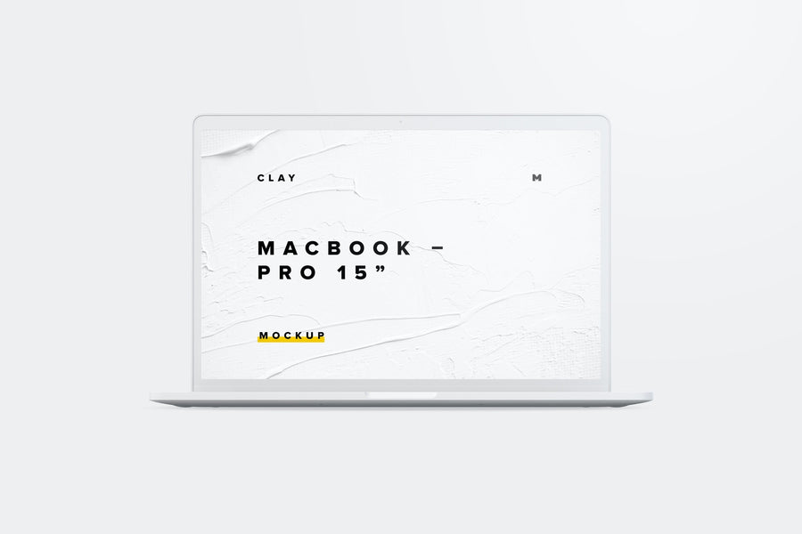 Clay Macbook Pro 15" With Touch Bar, Front View Mockup