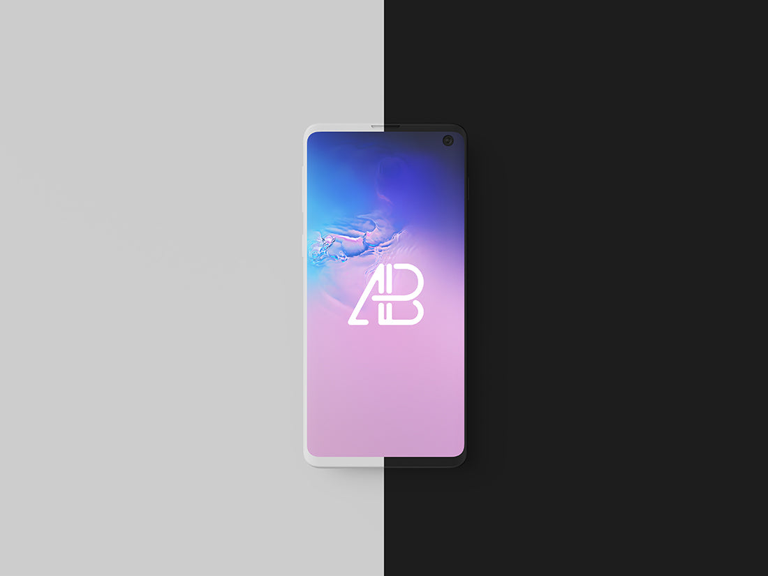 Clay Samsung Galaxy S10 Top View Mockup