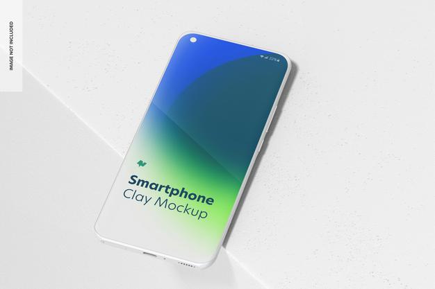 Clay Smartphone Mockup, Perspective Psd
