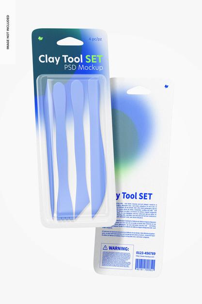 Clay Tool Mockup Set, Floating Psd