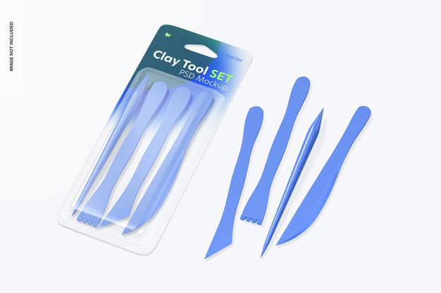 Clay Tool Mockup Set, Left View Psd