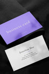 Clean Minimal Business Card Mockup On Black Sweater Background. Psd File. Psd