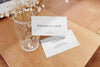 Clean Minimal Business Card Mockup On Wooden Plate With Glass Vase And Dry Flower Background. Psd File. Psd