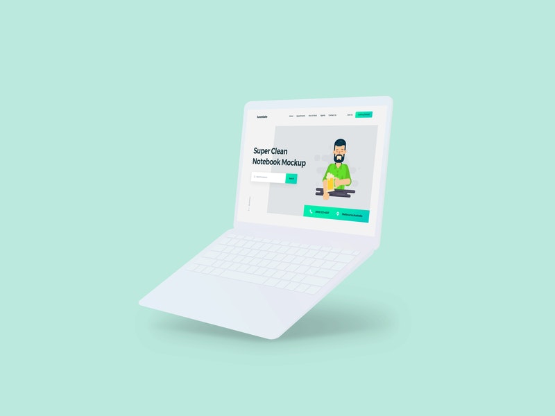 Clean Minimalistic Notebook Mockup