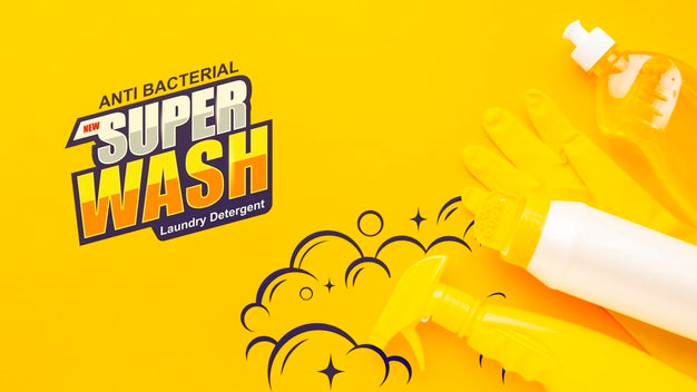 Cleaning Mock-Up With Sanitary Equipment Psd