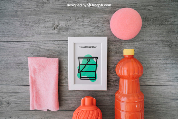 Cleaning Mockup Composition Psd