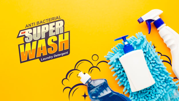 Cleaning Tools With Mock-Up Psd