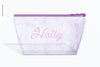 Clear Cosmetic Bag Mockup, Front View Psd