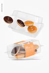 Clear Disposable Dessert Boxes Mockup, Falling Psd