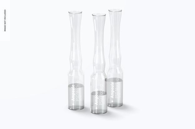 Clear Glass Ampoule Mockup Set Psd