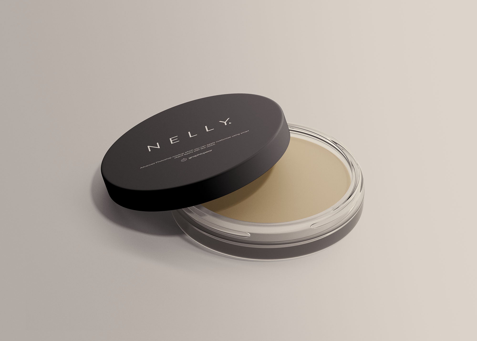 Clear Glass Cosmetic Jar Mockup