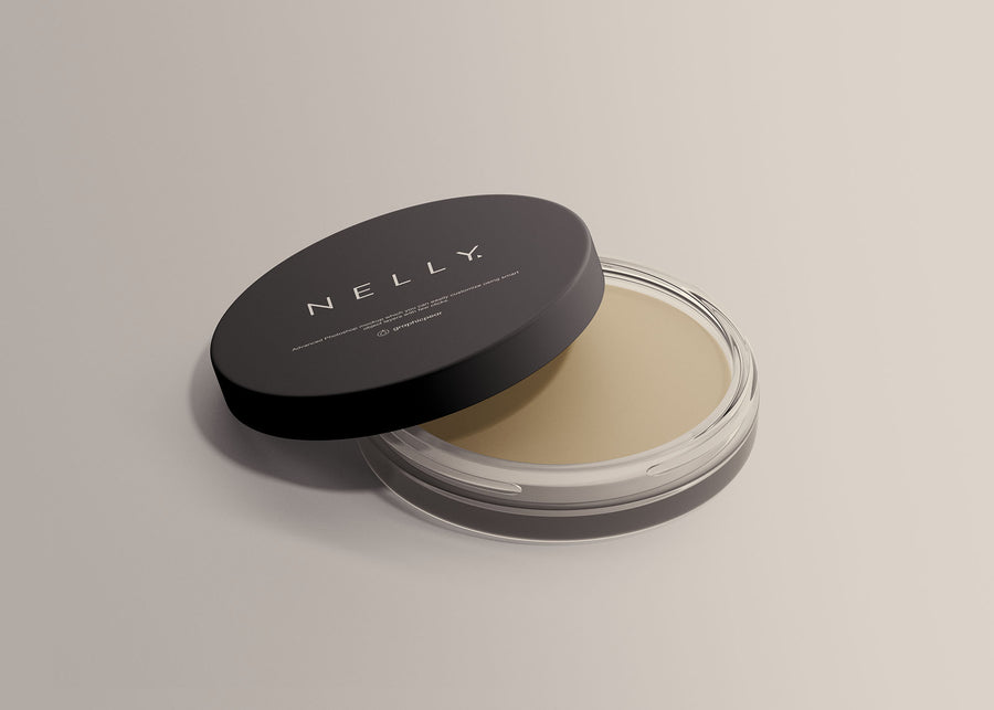 Clear Glass Cosmetic Jar Mockup