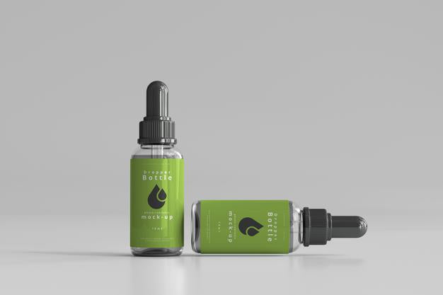 Clear Glass Dropper Bottle Mockup Psd