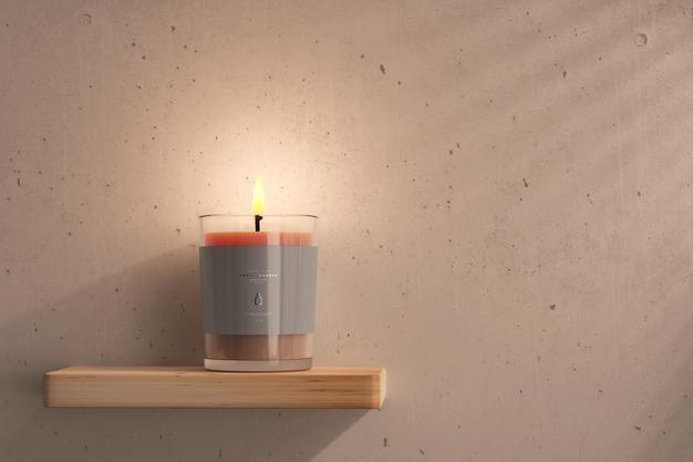 Clear Glass Votive Candle Mockup Psd