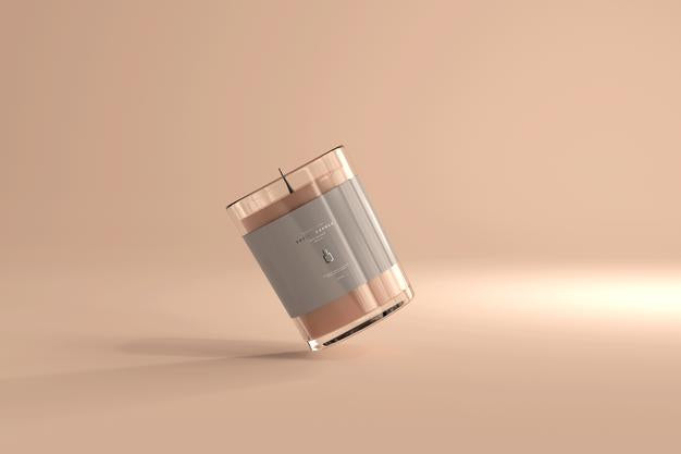Clear Glass Votive Candle Mockup Psd
