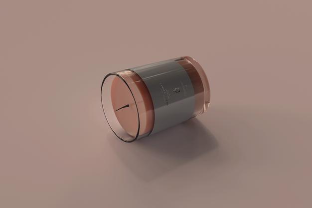 Clear Glass Votive Candle Mockup Psd