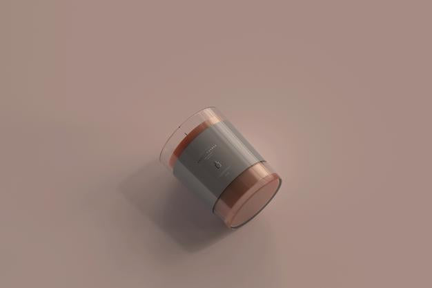 Clear Glass Votive Candle Mockup Psd