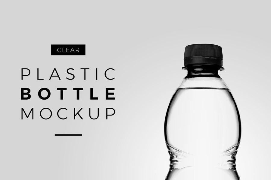 Clear Plastic Bottle Mockup