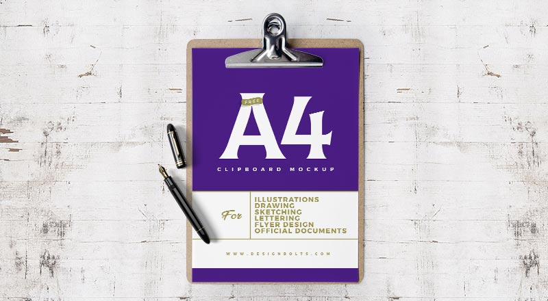 Clipboard A4 Size Paper Flyer Mockup Psd
