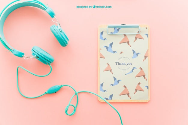 Clipboard And Headphones Psd