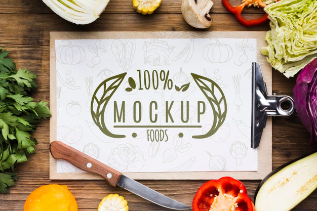 Clipboard Locally Grown Veggies Mock-Up Psd