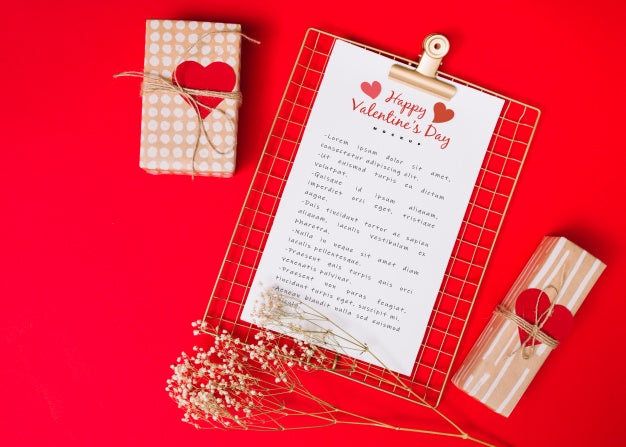 Clipboard Mockup For Valentine Psd