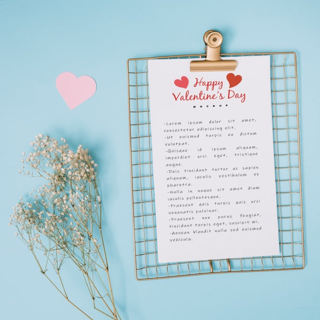 Clipboard Mockup For Valentine Psd
