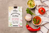 Clipboard Mockup Next To Typical Mexican Ingredients Psd