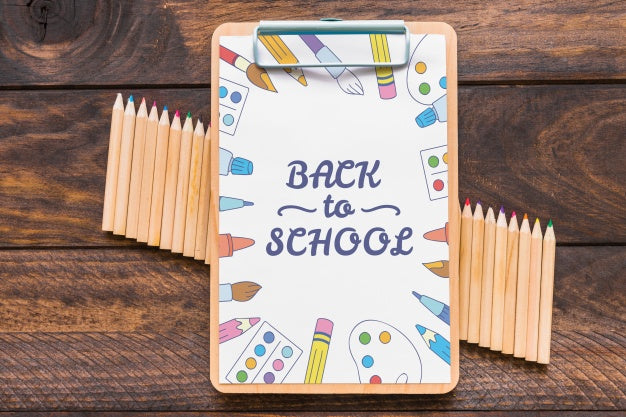 Clipboard Mockup With Back To School Concept Psd