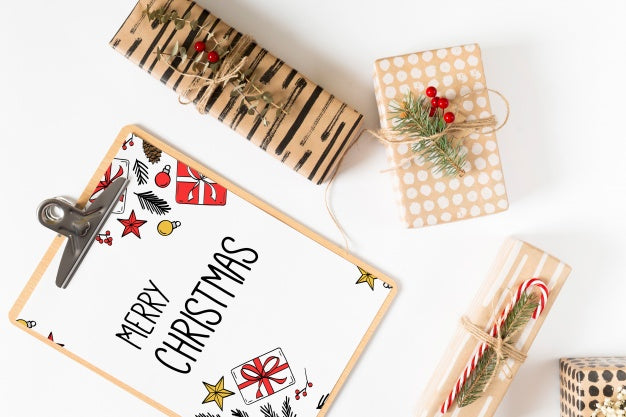 Clipboard Mockup With Christmas Composition Psd