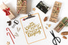 Clipboard Mockup With Christmas Composition Psd