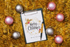 Clipboard Mockup With Christmas Decoration Psd