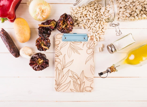 Clipboard Mockup With Food Concept Psd