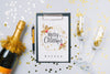 Clipboard Mockup With New Year Decoration Psd
