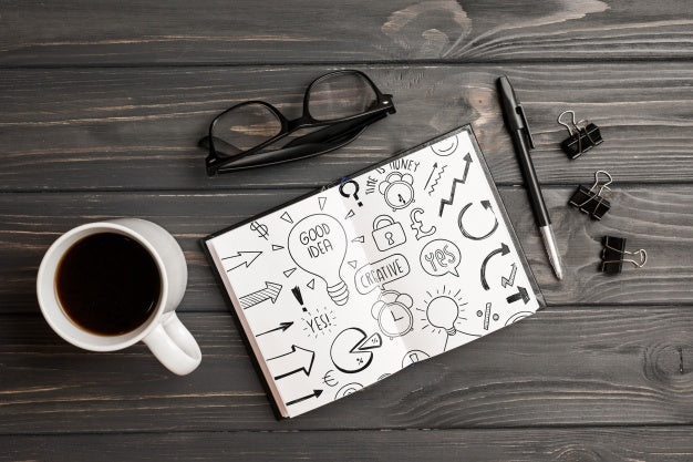 Clipboard Mockup With Office Elements Psd