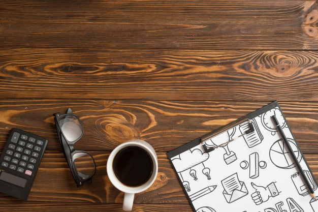 Clipboard Mockup With Office Elements Psd