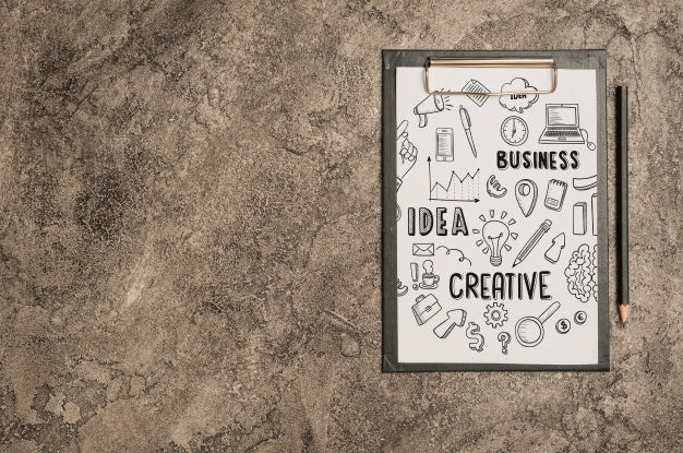 Clipboard Mockup With Office Elements Psd