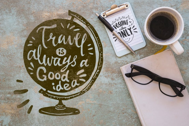 Clipboard Mockup With Travel Concept Psd