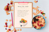 Clipboard With Cereals And Fruits Psd