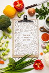 Clipboard With Healthy Vegetables Psd