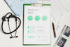 Clipboard With Medical Elements Mock-Up Psd