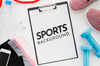 Clipboard With Sport Equipment Frame Psd